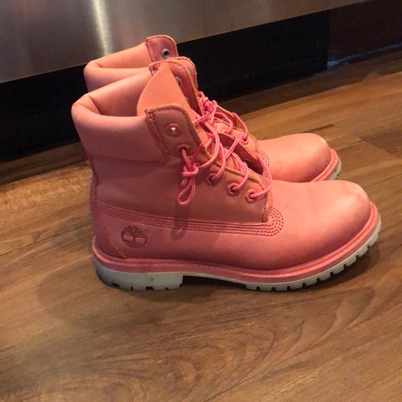 coral timberland boots